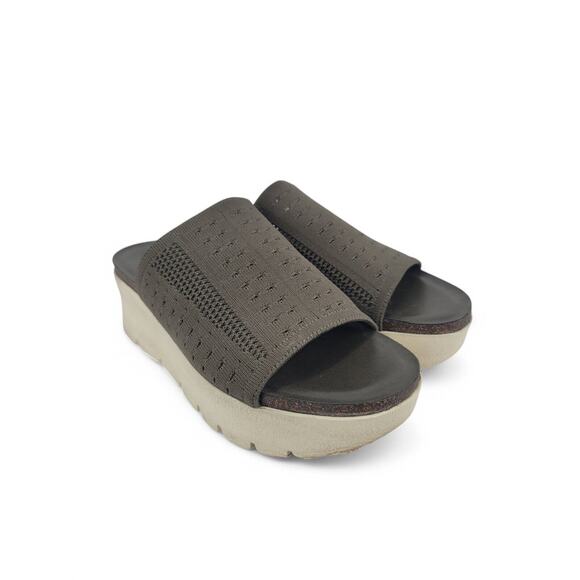 OTBT‎ Gravity Platform Sandals Womens 8.5 Chunky Knit Slides Comfort Wedge Shoes - Picture 2 of 9